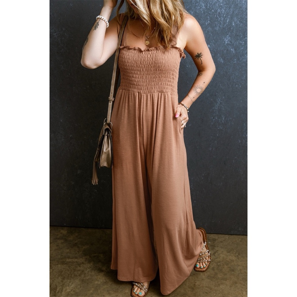 Ruffled Wide Leg Jumpsuit